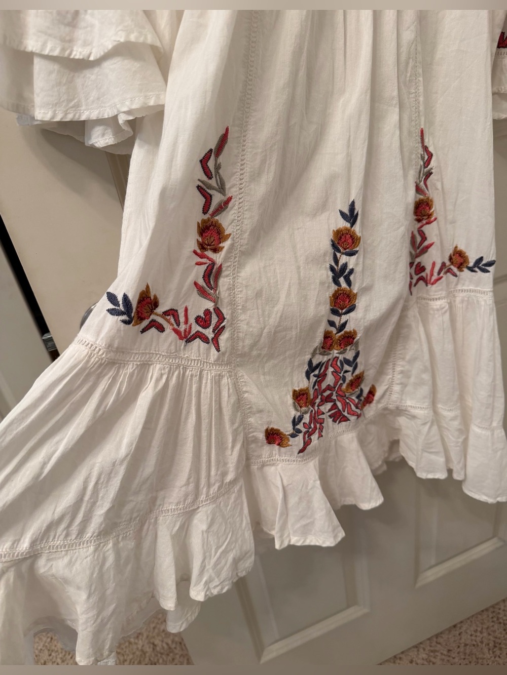 Free People Pavlo Embroidered Boho Mini Dress in White, Size Small - Picture 6 of 14